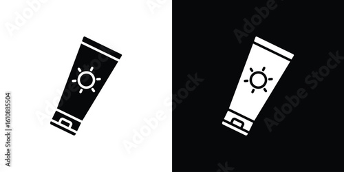 Sun cream icon vector illustration glyph style designs for web.