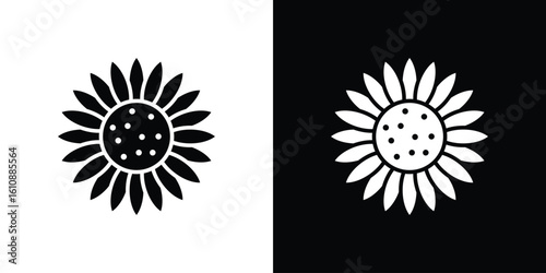 Sunflower icon vector illustration glyph style designs for web.