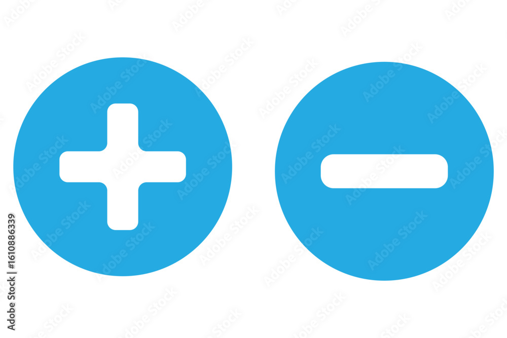 Obraz premium plus, minus icon line red, green vector design