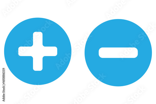 plus, minus icon line red, green vector design