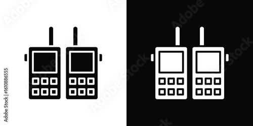 Two way radio icon vector illustration glyph style designs for web.