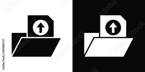 Upload file icon vector illustration glyph style designs for web.