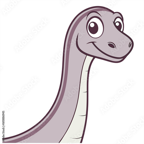 Cartoon brachiosaurus neck head emergent.