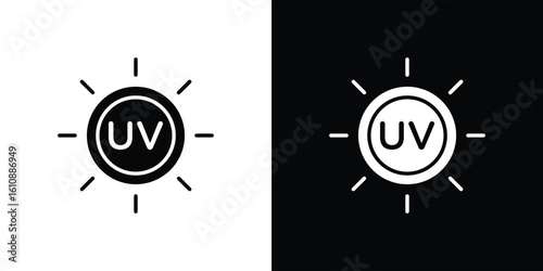 UV icon vector illustration glyph style designs for web.