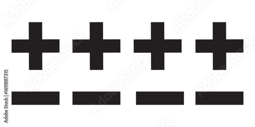 plus, minus icon line red, green vector design