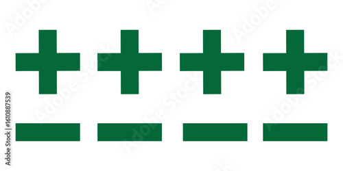 plus, minus icon line red, green vector design