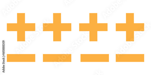 Plus and minus icon on black circle. Positive and negative sign symbol