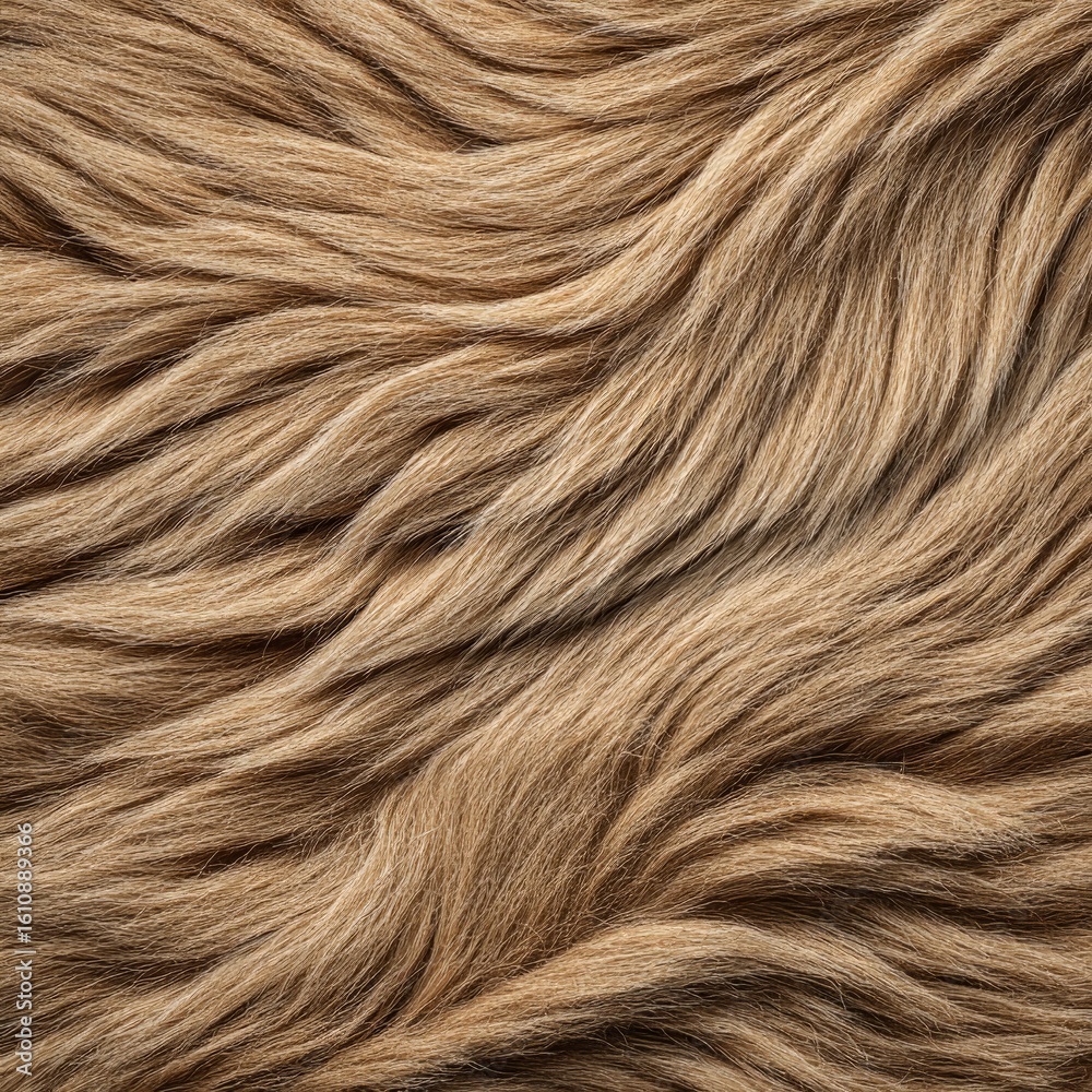 Naklejka premium Ai generated image of closeup view of a textured brown fur material with wavy patterns