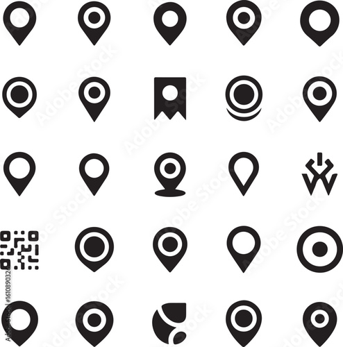 Location marker icons and qr code navigation