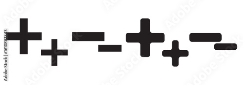 Plus minus circular element icon vector illustration. Add and remove round button icons