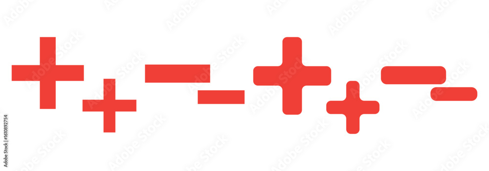 Fototapeta premium Plus minus circular element icon vector illustration. Add and remove round button icons