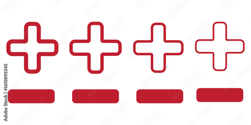 Fototapeta premium Four basic mathematical operation symbols plus minus multiply and divide