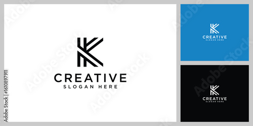 k monogram vector template design