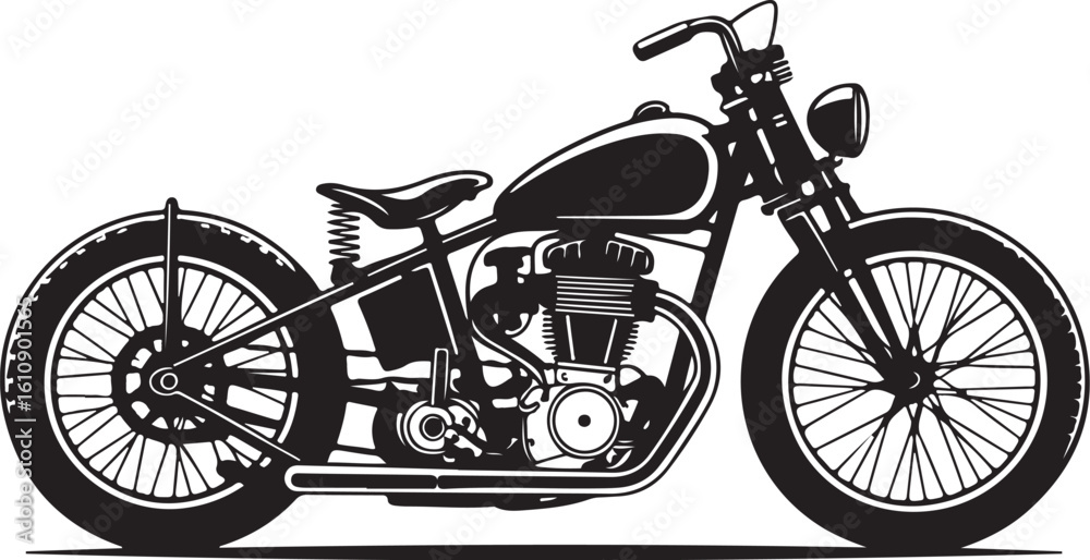 Fototapeta premium Harley Style Bike Vector SVG