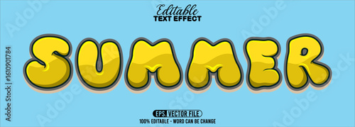 Editable text style effect - Summer text retro style theme