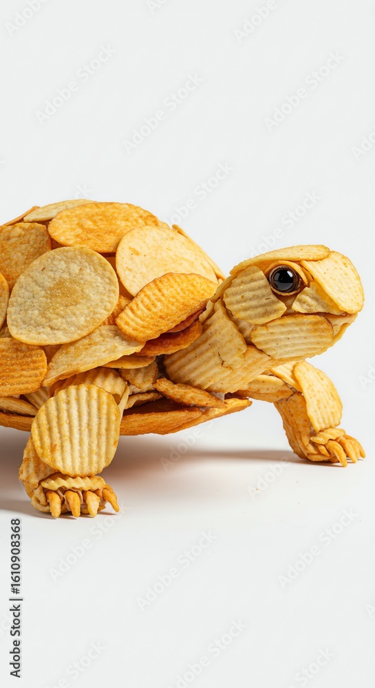 Fototapeta premium Potato Chip Turtle: A Crunchy Creation