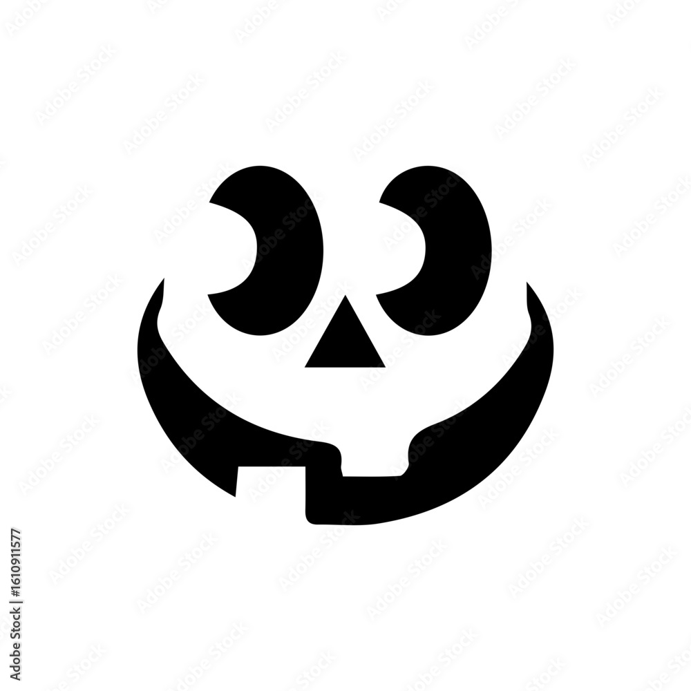 halloween icon jack-o lantern face silhouette clip art halloween icon jack-o lantern face silhouette clip art