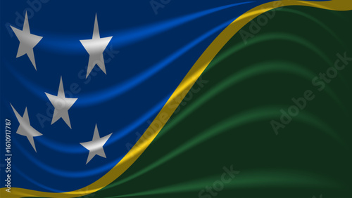 Waving Flag of Solomon Islands - Oceanian Symbol