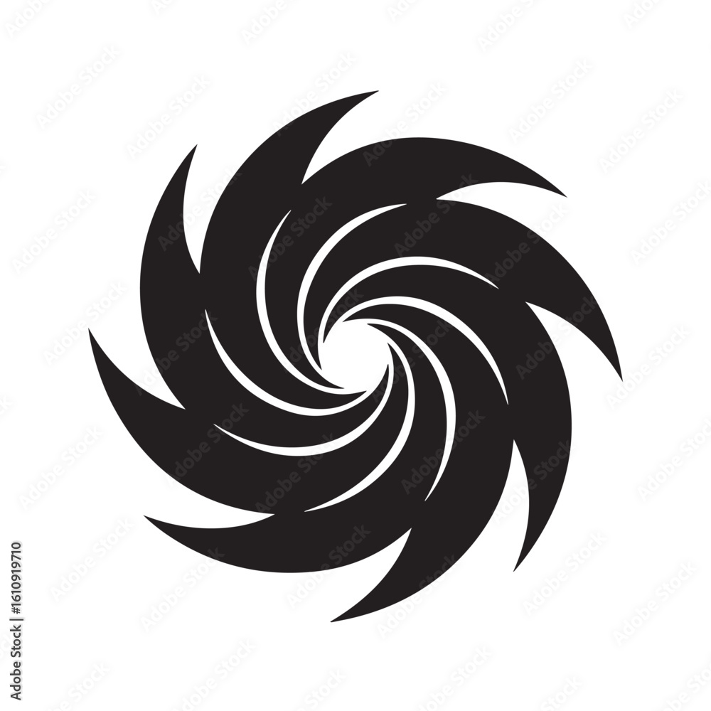 Fototapeta premium Flat Cyclone Symbol – Minimalist Vector