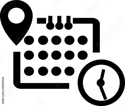 Clock, Calendar, and Address icon