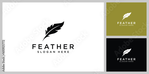 feather silhouette vector design template