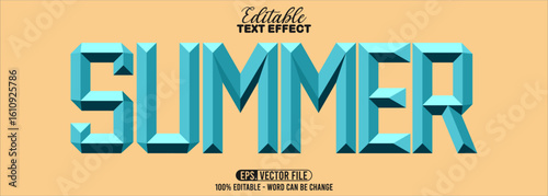 Editable text style effect - Summer text retro style theme