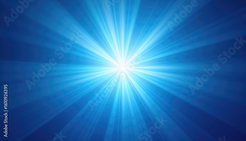 Radiant Blue Burst of Light Emanating from a Central Starburst