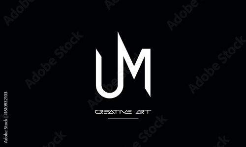 MU, UM, M, U abstract letters logo monogram