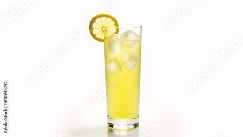 Wallpaper Mural Refreshing Lemonade Glass with Ice and Lemon Slice Torontodigital.ca