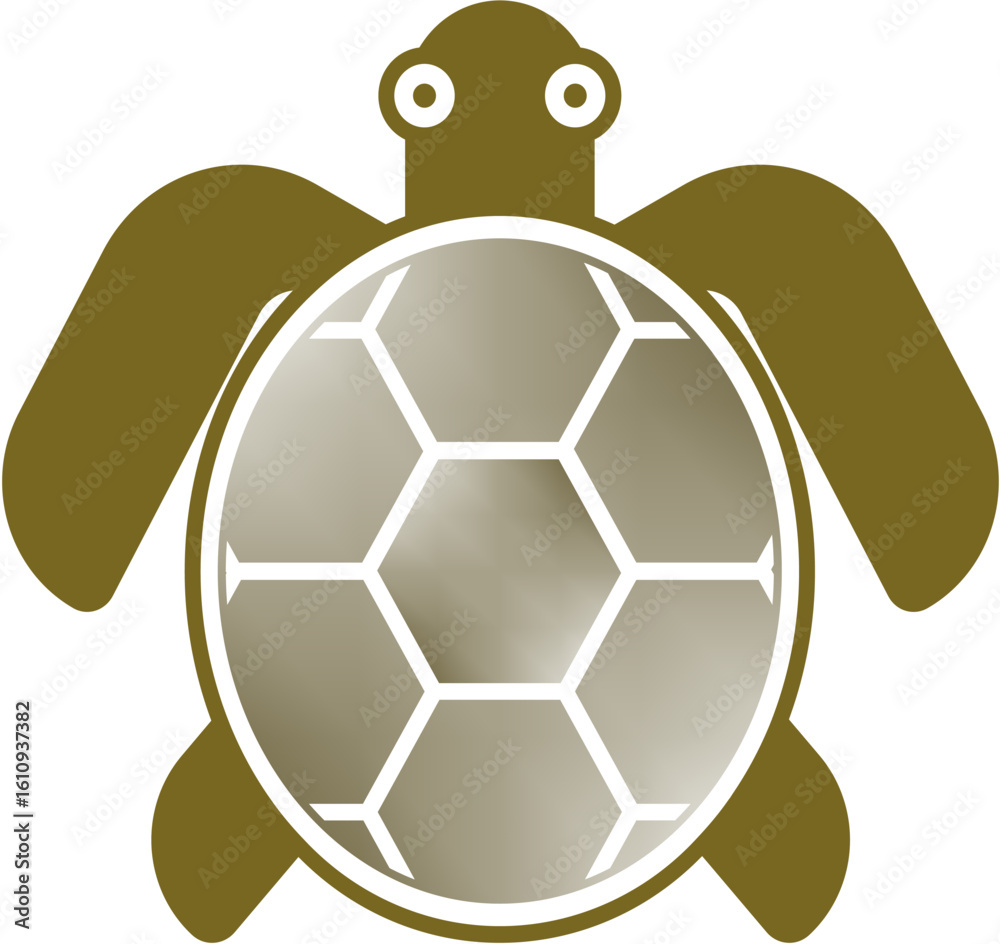 Obraz premium Sea turtle illustration with hexagonal shell design,vector 