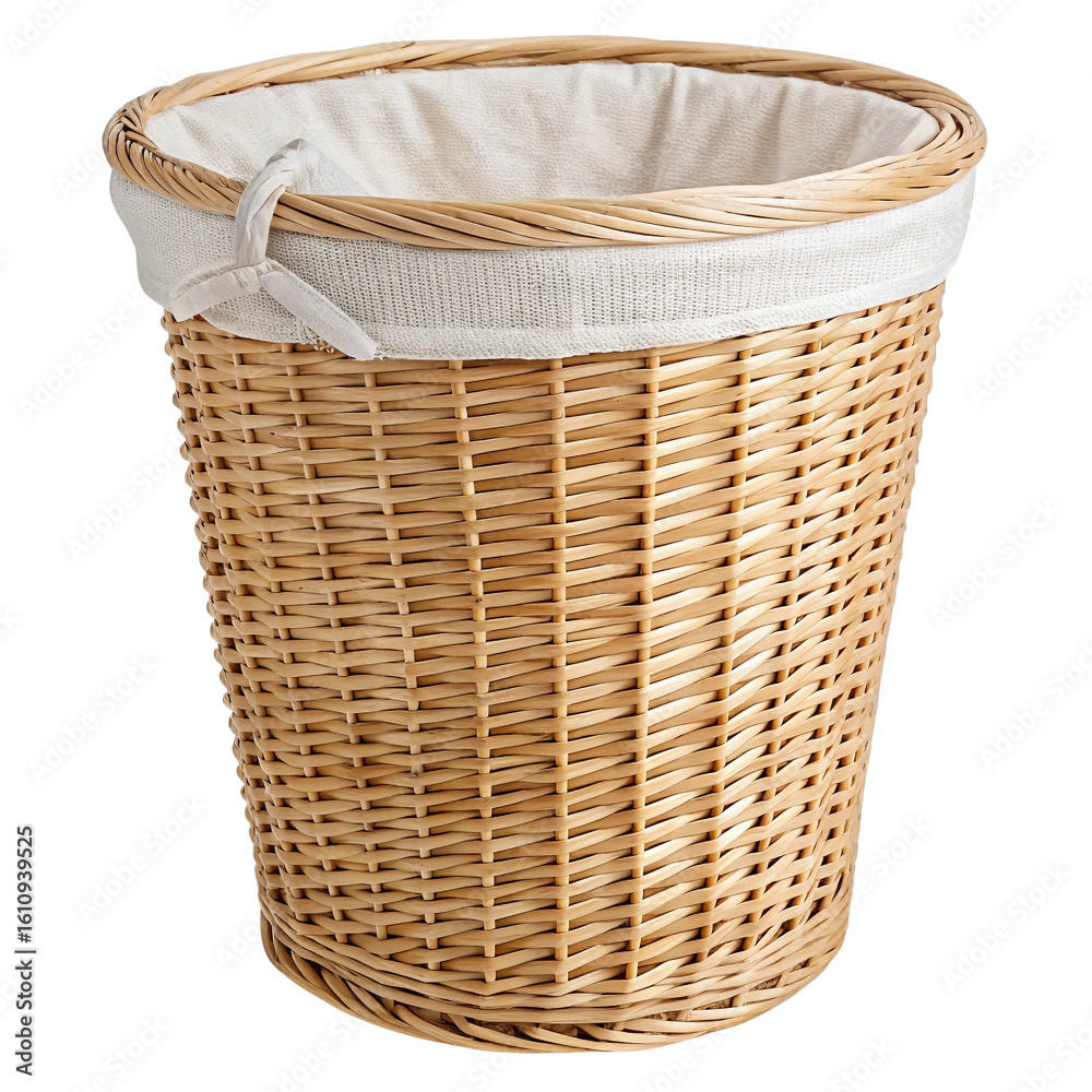 Obraz premium Woven basket with a fabric liner.