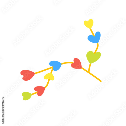 colorful heart-shaped leaves