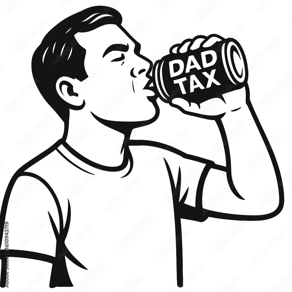 Fototapeta premium Playful Image of a Man Enjoying a 