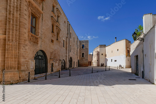 A street in the medieval quarter of Galatone, an old town in Puglia, Italy.