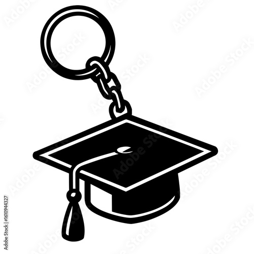 Miniature Graduation Cap Key Fob - A Cherished Symbol of Academic Success