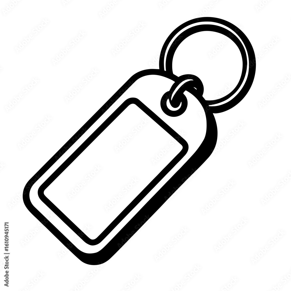 Fototapeta premium Customizable Blank Key Tag and Ring for Labeling and Organization