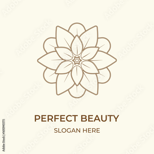 Ornament Logo Template. Premium Flower Swirl Logo. Mandala ornament flower vector logo design template. Beauty leaf logo designs inspirations for spa or skin care company