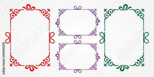 Elegant gift line and lovely frame icon sheet featuring colorful single-line and gradient-style frames. Editable EPS file perfect for greeting cards, packaging, festive decorations, and creative desig
