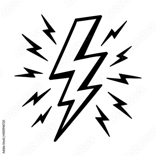 Powerful Lightning Bolt Strike - Symbol of Energy and Electricity