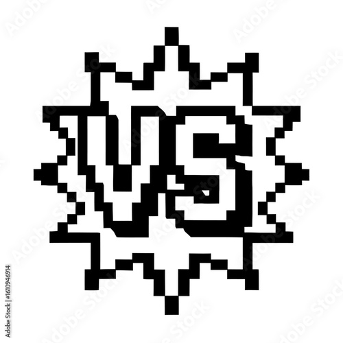 Pixel Art "VS" Versus Symbol - Retro Gaming Battle Design Element