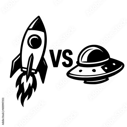 Spacecraft Showdown – Rocket Ship Versus UFO in an Extraterrestrial Encounter