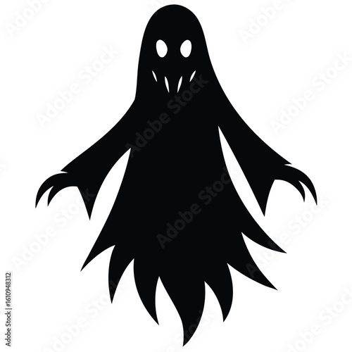 ghastly ghost silhouette vector icon