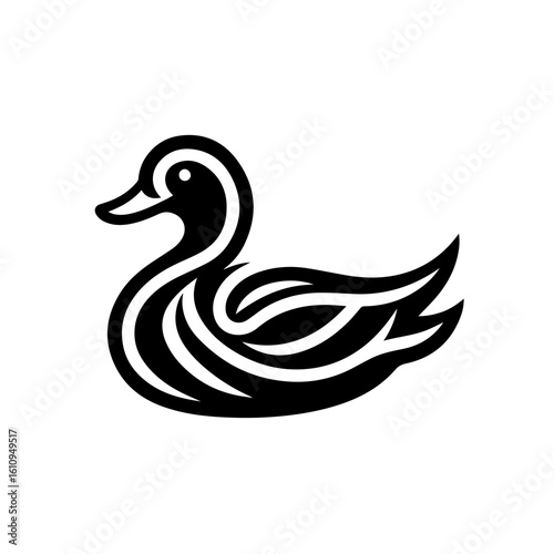 Tribal style duck illustration