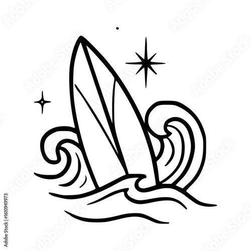 summer surfing fun vector art