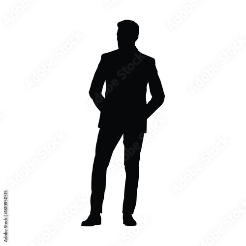 Confident Businessman Silhouette - Success, Leadership & Professionalism