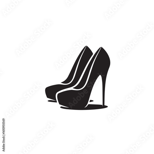 High Heels silhouette black and white vector icon
