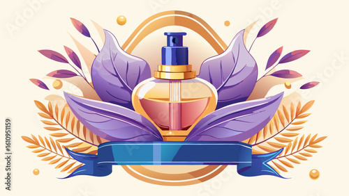 very Beautiful  close up Mock up of minimal elegant perfume bottle. Stylish parfumerie banner. white background.