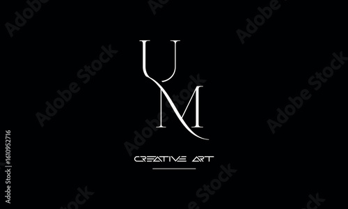 MU, UM, M, U abstract letters logo monogram