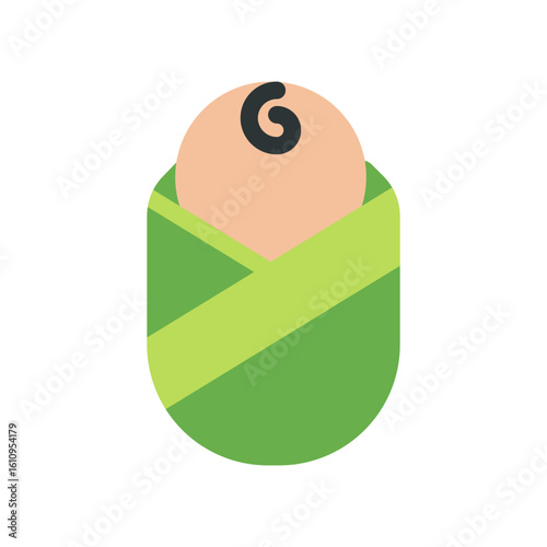 swaddle baby simple flat icon illustration