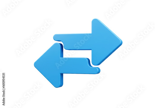 Isolated Two Blue Arrows Exchange Direction
